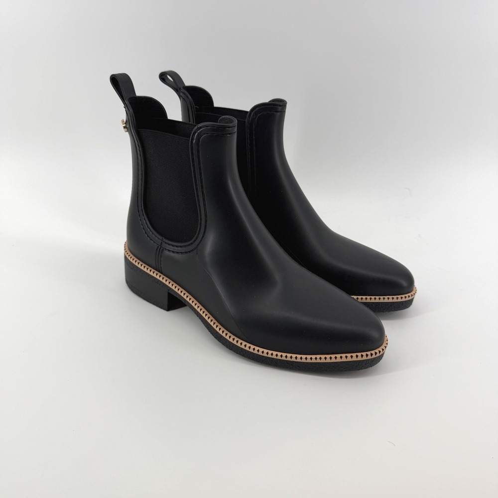 Lemon Jelly City Black Matte Chelsea Rain Boots Women Size 41 EU 10 US